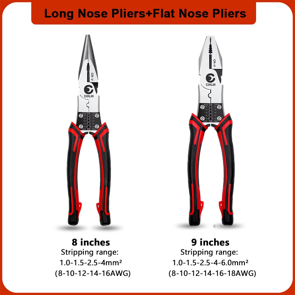 Multifunctionele Universele Punttang Diagonale Tang Universele Kniptang Elektricien Speciale Tangen Tool: Long Nose-Diagonal