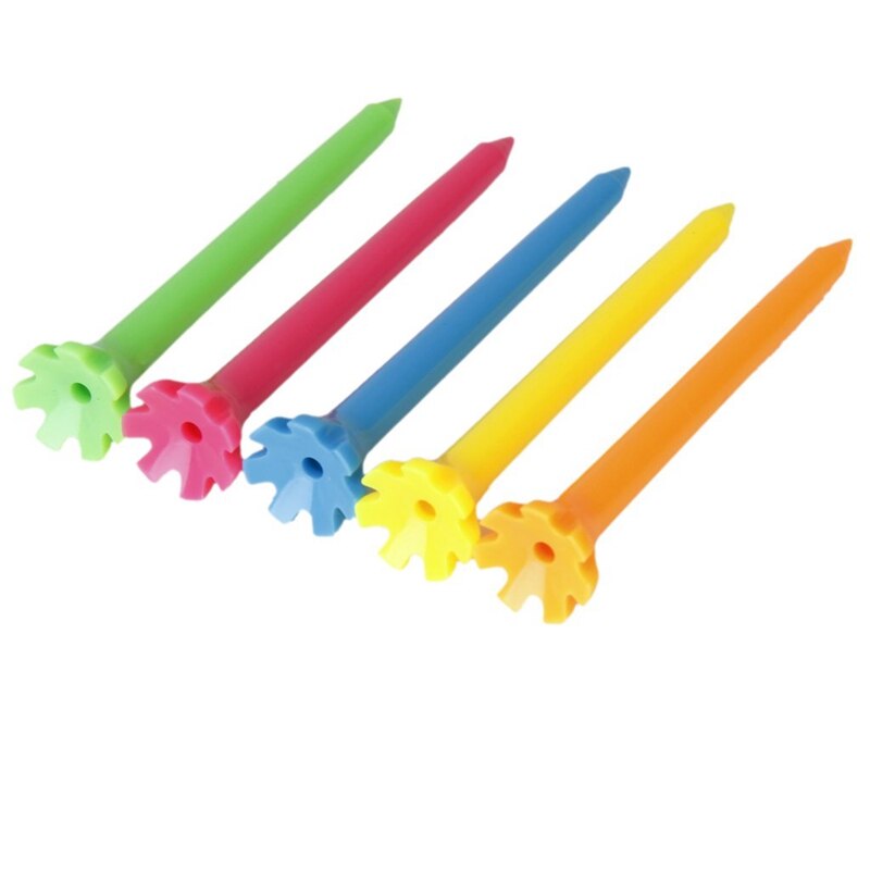 25 Pieces 67 mm Plastic Color Mixed Golf Tees Golfer Help Tool & 1 Pcs Golf Ball Tee Holder With Nylon Brush