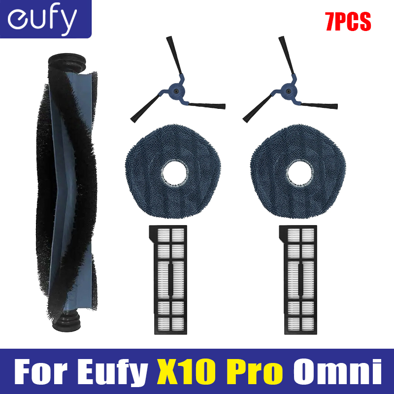 Piezas de repuesto para Eufy X10 Pro Omni, accesorios, filtro de Cepillo Lateral de rodillo, paño de mopa, almohadillas, bolsa de polvo, pieza de aspiradora: Verde claro