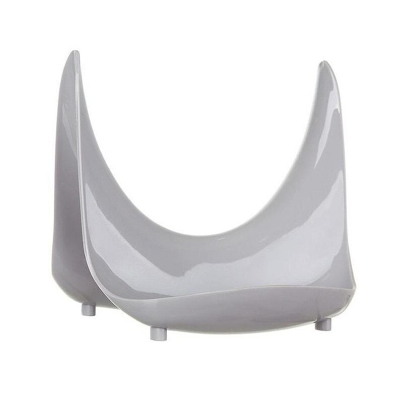 Domowy łyżka stojak na pokrywkę stojak przydatna kuchnia plastikowa patelnia pokrywa robić garnka stojak uchwyt stelaż półki narzędzia kuchenne: szary