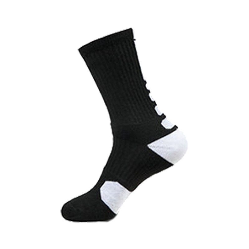 Basketball Adult mao jin di Thickened Elite Socks Profession Sweat Absorbing Wear-Resistant Anti-Friction Training Athletic Sock: LQW10405 Black and White