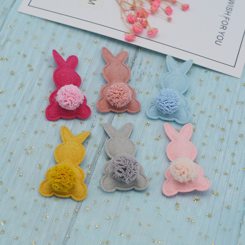 24 Stks/partij 2.8*5Cm Vilt Konijn Pads Patches Applicaties Voor Craft Kleding Naaibenodigdheden Diy Haar Clip Accessoires