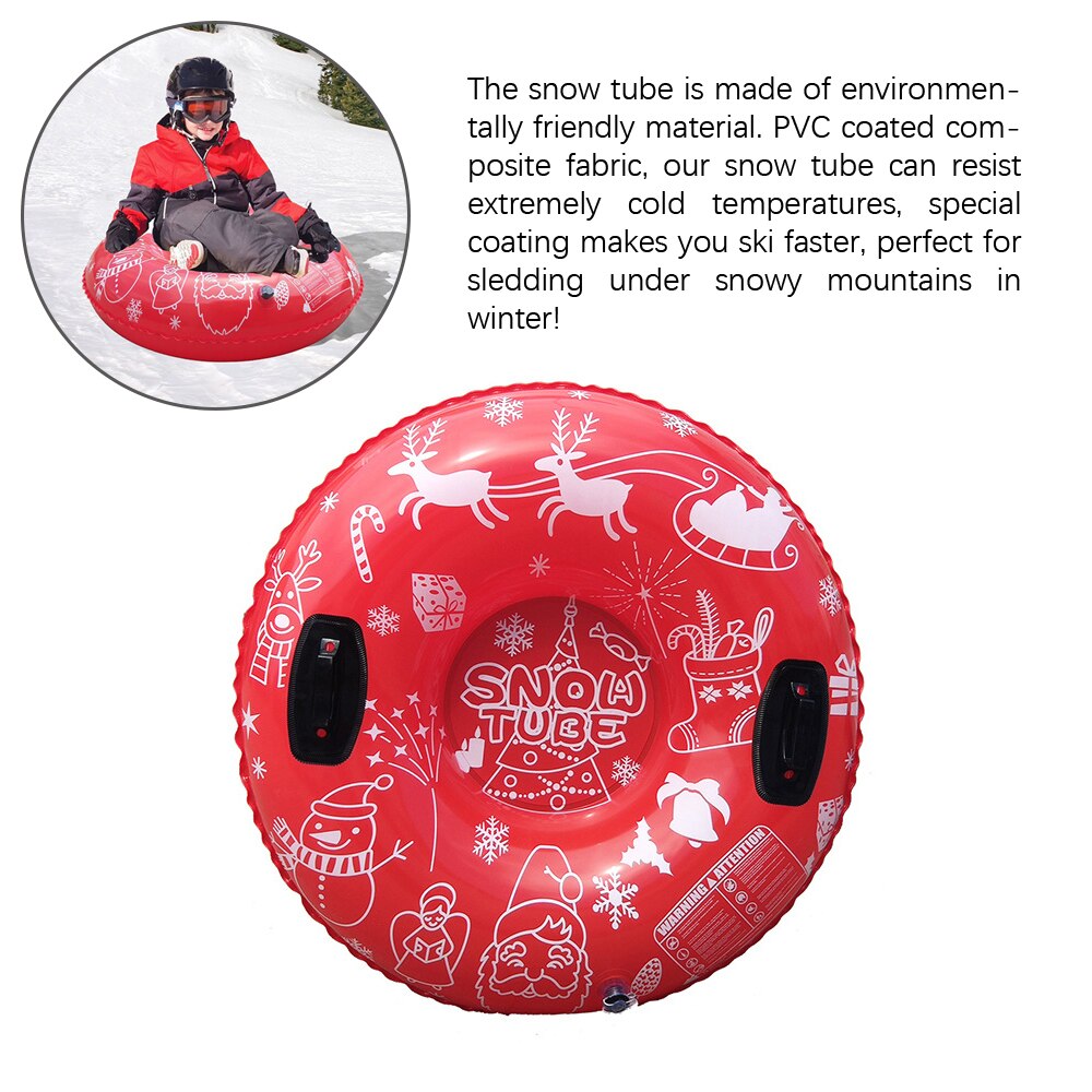 Winter Aufblasbare Schwebte Skifahren Ring Tragen Beständig Schnee Rohr Mit Griff Pvc Schnee Schlitten Reifen Kind Ski draussen Sport Liefert
