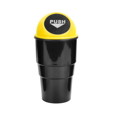Cubo de basura para coche, contenedor de basura automático, caja para polvo, color amarillo, rojo, azul, negro y gris: Amarillo
