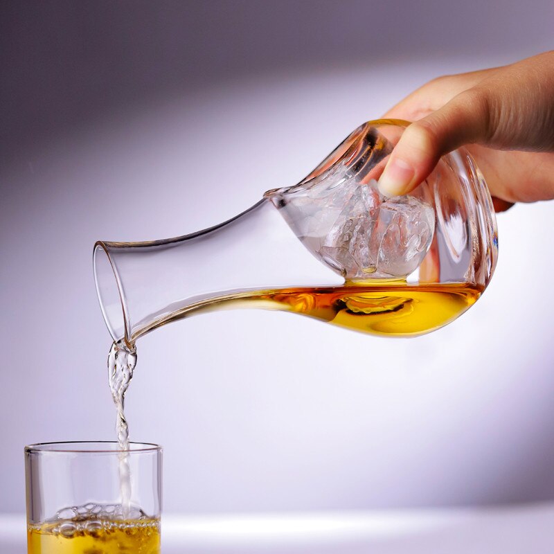 Japansk kristall sake glas iskanna hamster boet vin behållare kylrum vin pourers karaff set vinflaska tummehål