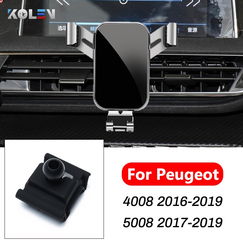 Soporte para móvil de coche para Peugeot 4008, 5008, teléfono inteligente GPS aire salida soporte Snap-tipo de soporte
