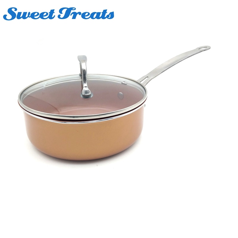 Sweettreats Nonstick Copper Ceramic Coated Cookware pan with Induction Compatible and Dishwasher Safe Oven Safe bestselling