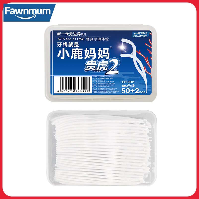 Fawnmum Dental Floss 2X52 Super Fijne Volwassen Hoge-Glad Tandzijde Stok Tandenstoker Dental Speciale Rager Schoon Tanden