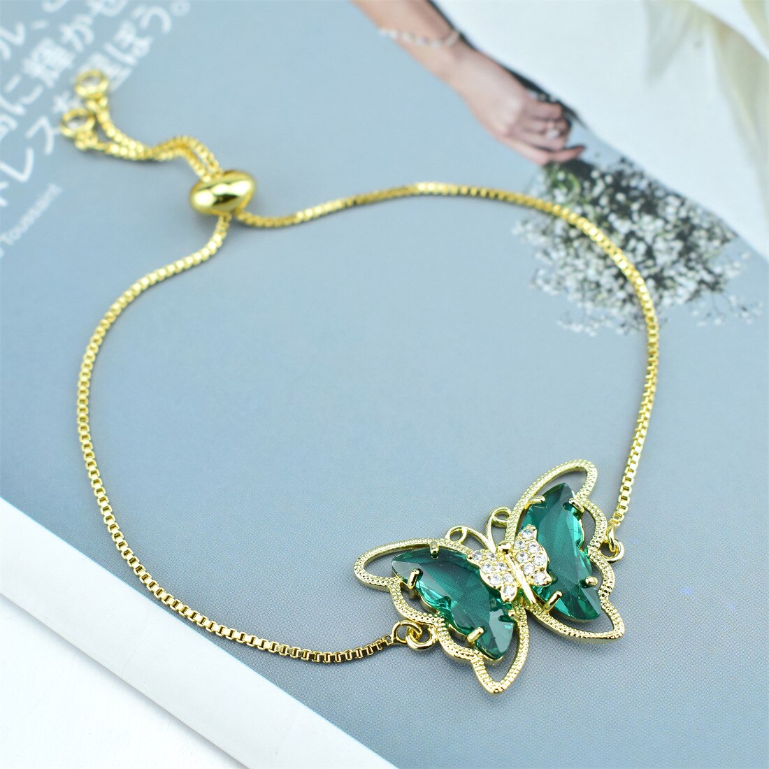 Butterfly Crystal Zircon Bracelet Hollow Butterfly Factory Direct Sales 18 Color Spot Bracelet: 12