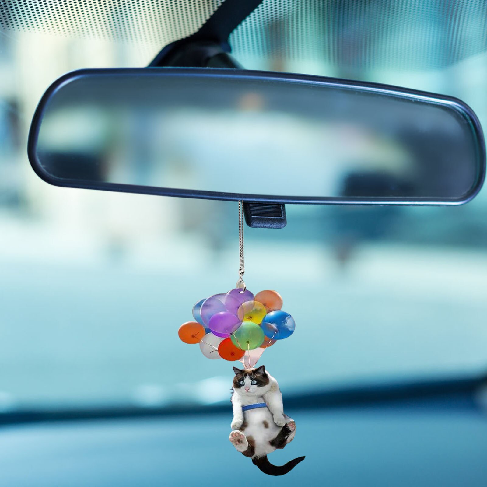 Atrapasueños colgante de gato volador para exteriores, adornos de mochila de coche de arcoíris, decoración de jardín de gato lindo, atrapamoscas de cristal arcoíris, 25 #