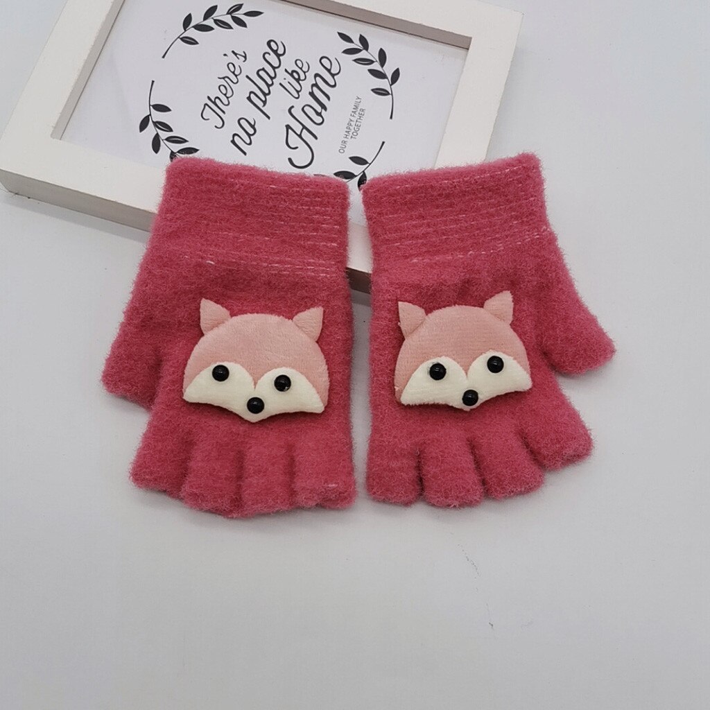 Christmas Kids Half Finger Antler Gloves Baby Boy Girl Warm Convertible Flip Top Gloves Cute warm baby gloves Guantes de