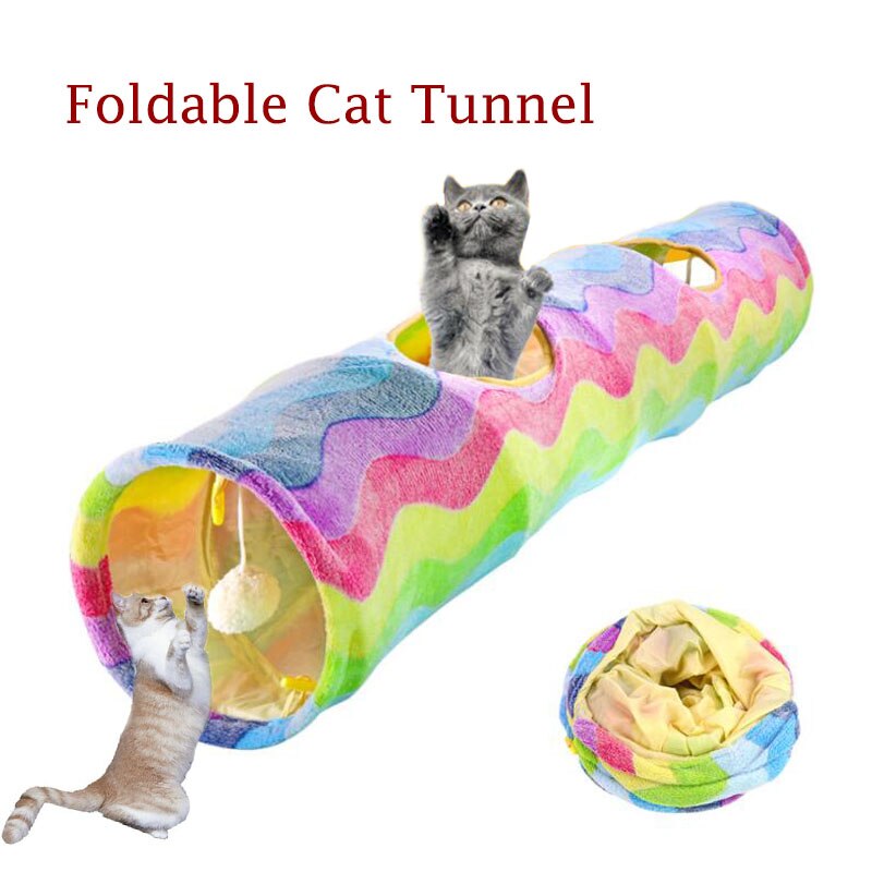 Opvouwbare Regenboog Kat Tunnel Speelgoed Inklapbare Pet Spelen Multicolor Tunnelbuis Speelgoed voor Katten Puppy Kitty Kat speelgoed