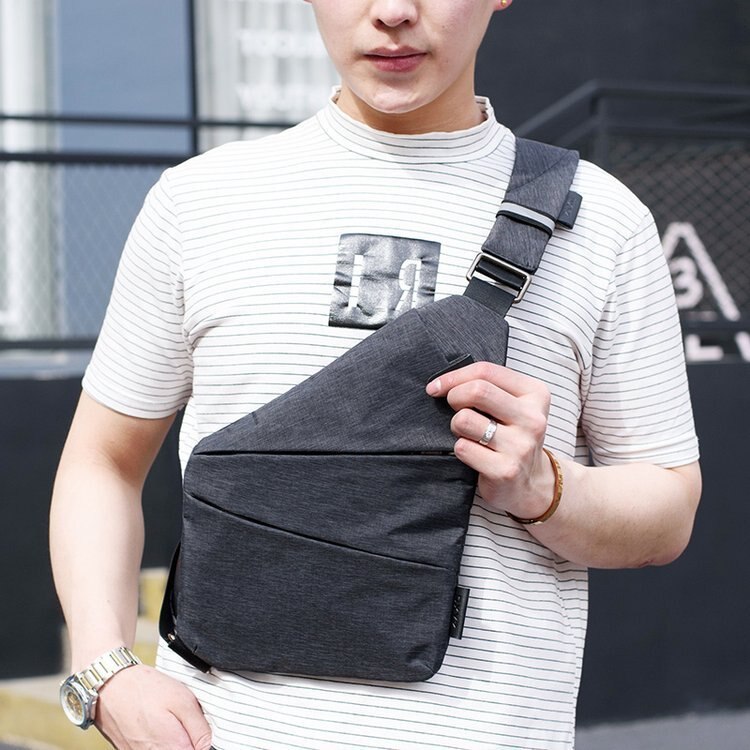 digital storage bag canvas chest bag crossbody sports waist bag multi-function close-fitting shoulder anti-theft bag