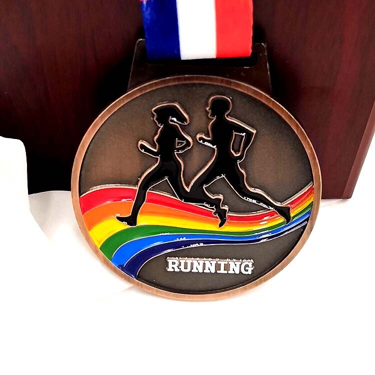 Color Metal Medal Match Medals Badges Souvenirs The marathon Medal Medal with good ribbon School sports Metal: Chocolate