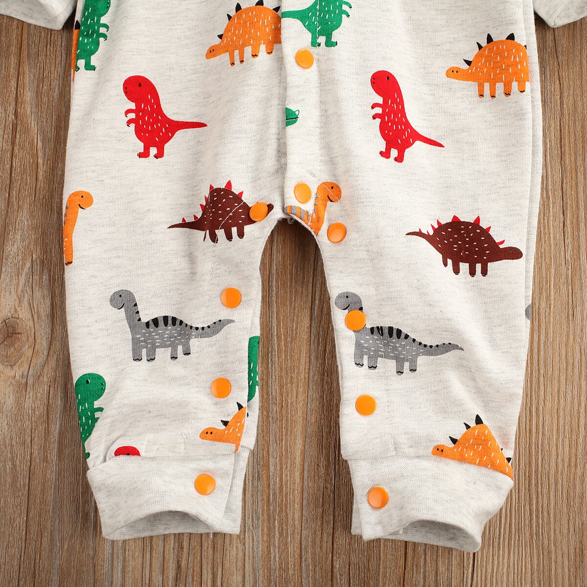 0-24M Toddler Baby Boy Girl Kid Rompers Long Sleeve Dinosaur Climbing Suit Romper Autumn Hooded Clothes