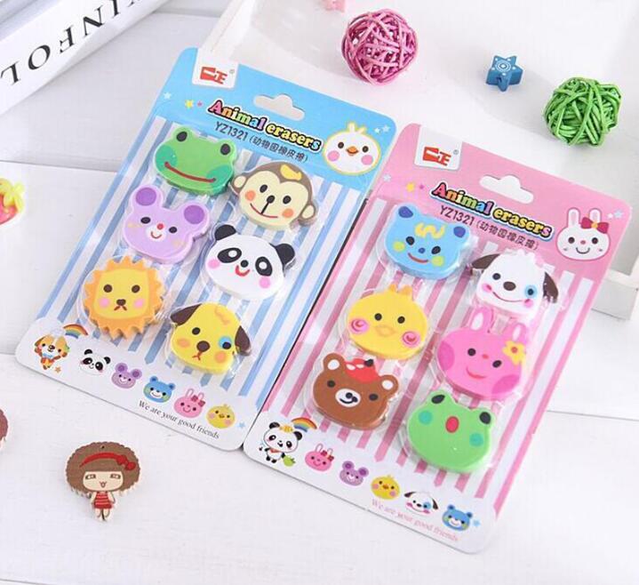 Kids Prijs Gum Set Cartoon Dier Gum Set voor School Kids Leraar Prijs Gum: 3