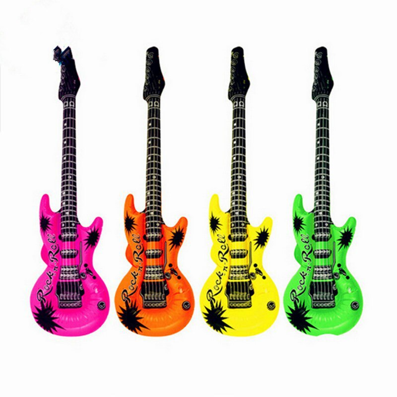 5 stks/set kinderen Opblaasbare Instrument Speelgoed PVC Opblaasbare Gitaar kinderen Stage Opblaasbare Prop Microfoon Opblaasbaar Speelgoed: green