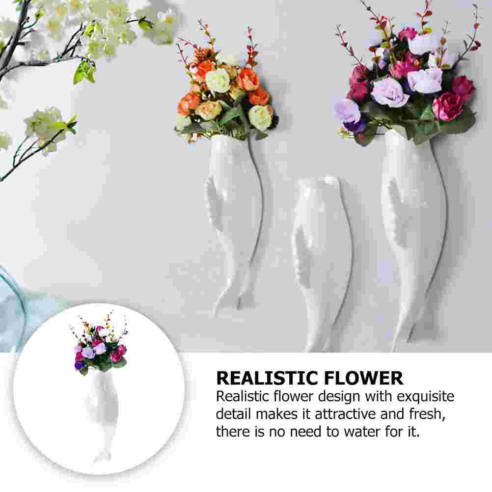 1 Set Fish Shape Vase Durable Practical Ceramics Vase Decor for Living Room Home