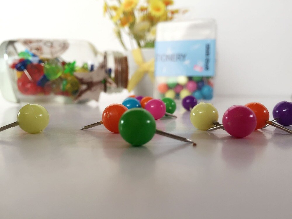 push thumb thack tables pushpin paper map messages board of capped drawing point from drawing 80pcs/pck