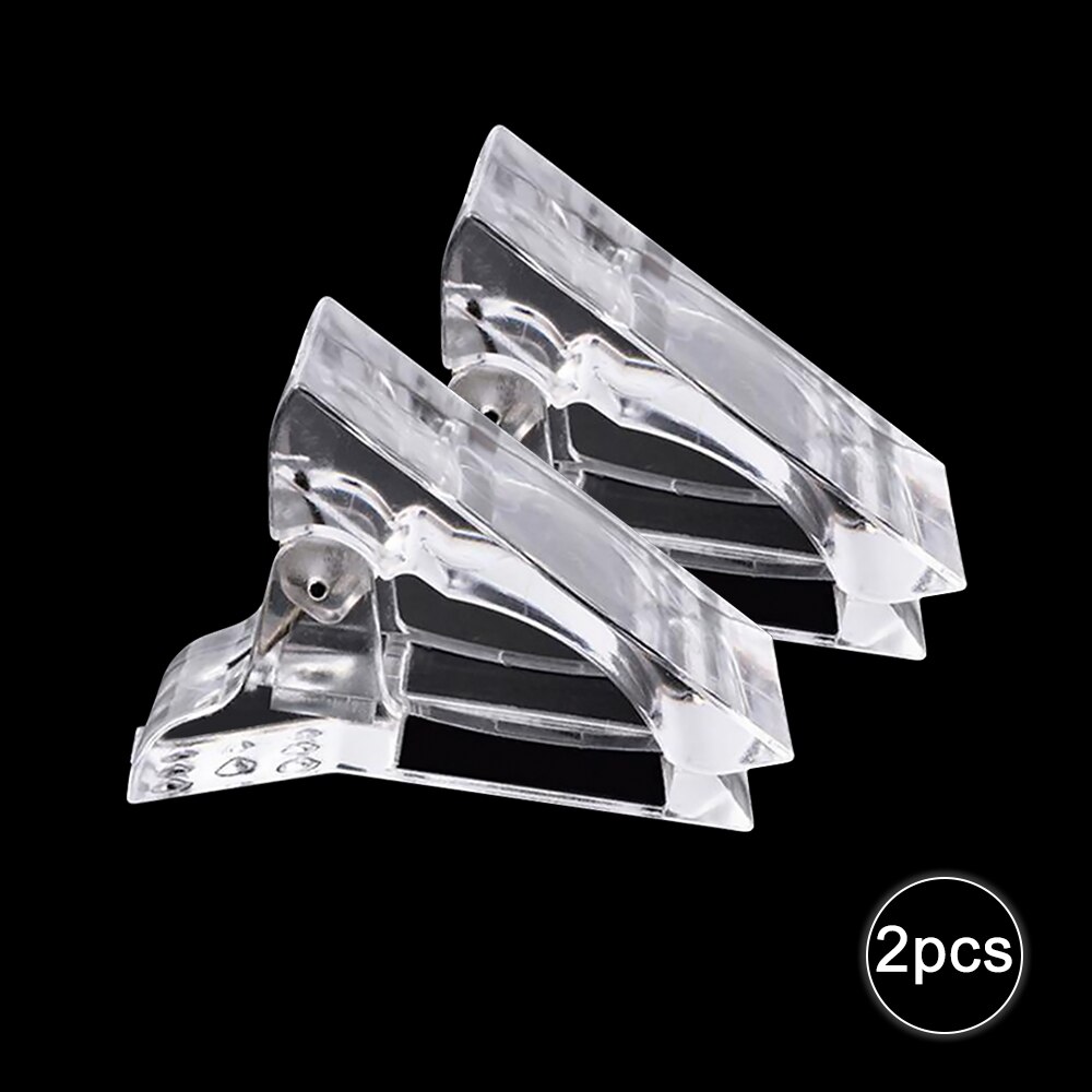 Plastic Fixed Clip For Poly Nail Gel Art Tools Fingernail Forms Tips Extension Builder Clamp: two pieces