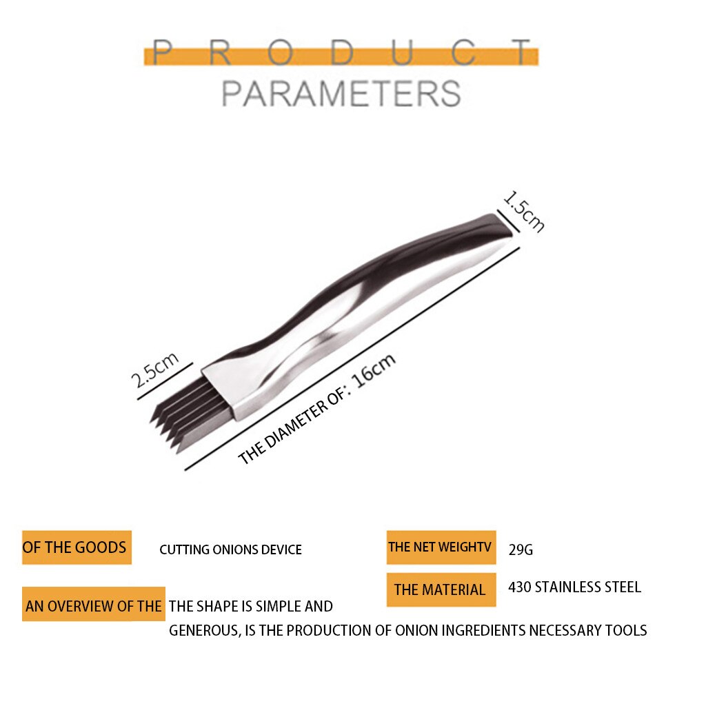 Stainless Steel Chopped Onion Kitchen Tool Slice Cutlery Vegetable Cutter Sharp Scallion Cutter Shred Kitchen knife Shred Tools