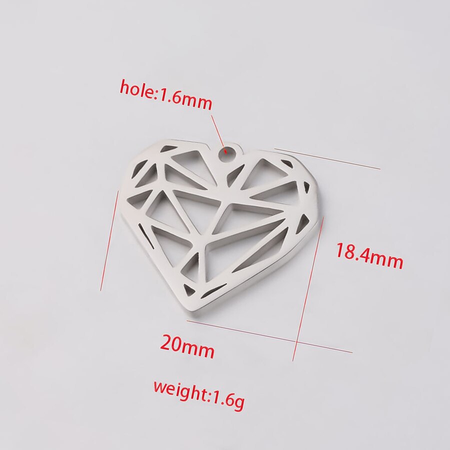 5pcs Stainless Steel Classic Carved Heart Charms Pendants DIY Jewelry Making Necklace Bracelet Charm Accessories