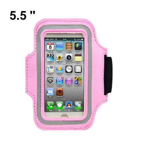 Nylon Sport Armband voor hardlopen smartphone Case Waterdicht 5.5 inch Telefoon Tas met Armband voor iPhone 5 s/6 /6 Plus Samsung S4/S5: Pink 5 5 inch