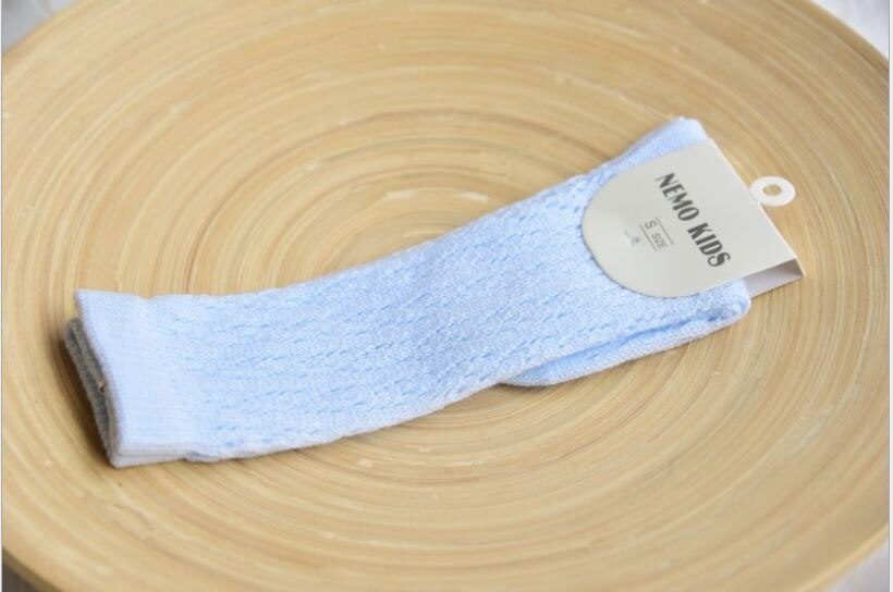 Calcetines para bebé Y niñas, Unisex, sólido, lindo, Delgado hasta la rodilla, medias de algodón suaves, blanco, rosa, azul, amarillo, 0-4 Y: D / 2-4T