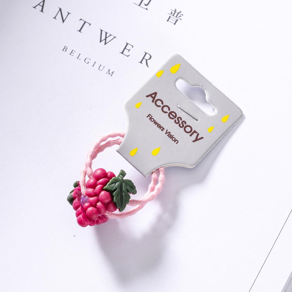 ¡Novedad de ! 2 bandas elásticas para el pelo de frutas y verduras, accesorios para el pelo de la serie para niñas y niños, tocados: D grape