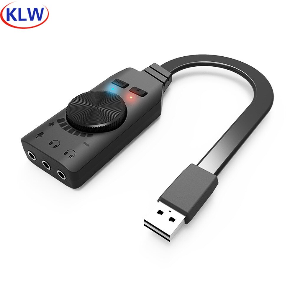 GS3 Virtual 7.1-Kanaals Usb Sound Card Converter Adapter Externe Volume Verstelbare Voor Windows/Mac/Linux Game Hoofdtelefoon