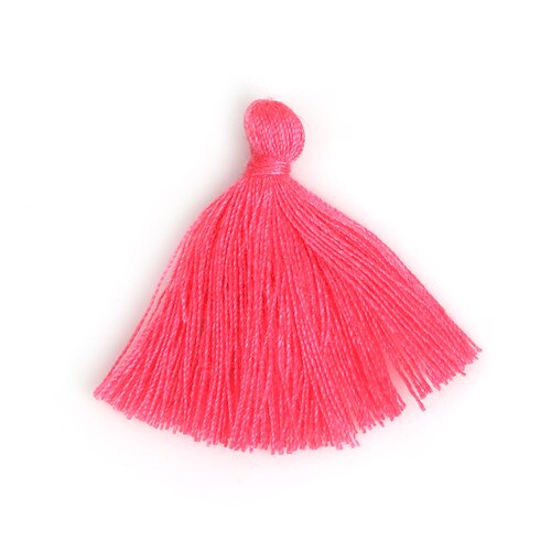 50 PC 27 MM Mini Polyester coton fil tissu gland bricolage pendentif bijoux clé faisant frange garniture artisanat glands accessoires de couture: Fuchsia
