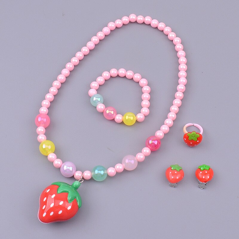 Prinsesse perler halskæde armbånd barn børn smykker til piger baby tilbehør collier choker cosplay legetøj til piger: 8