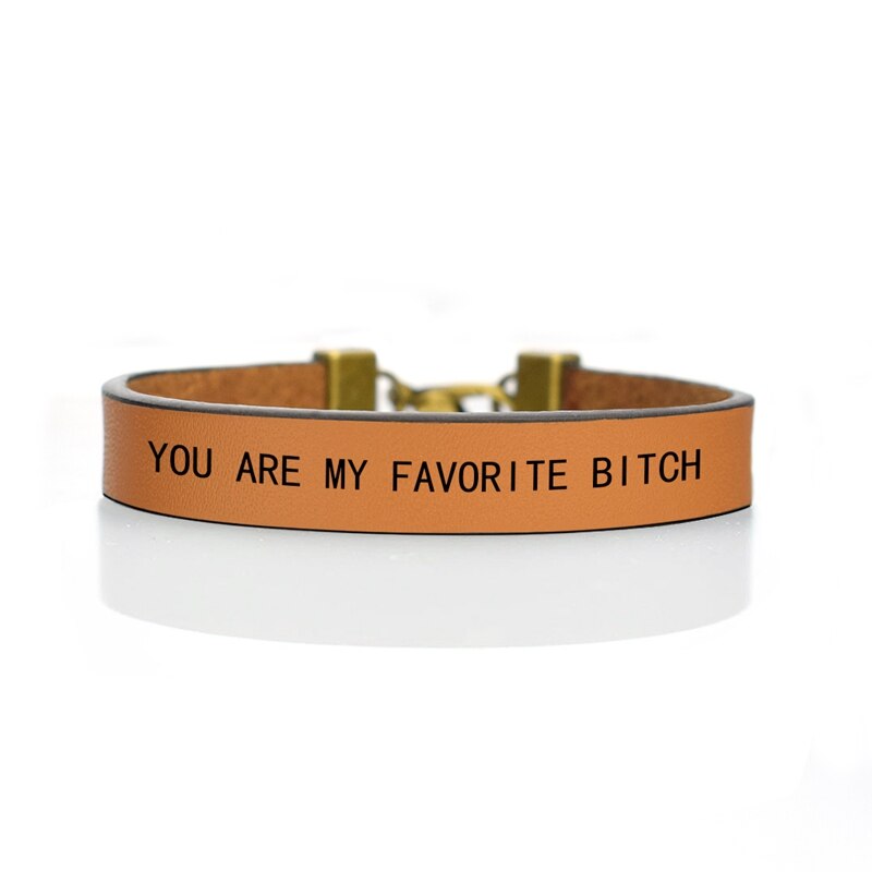 "JE BENT MIJN FAVORIETE BITCHES" Vriendschap Armbanden Beste Vriend Armband Wax Touw Armbanden Beste Vriend Sieraden: ORANGE