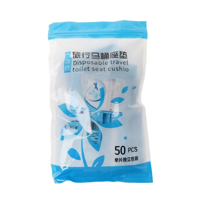 50 Stks/pak Wegwerp Toilet Seat Cover Mat Draagbare Waterdichte Veiligheid Toiletbril Pad Voor Travel Camping