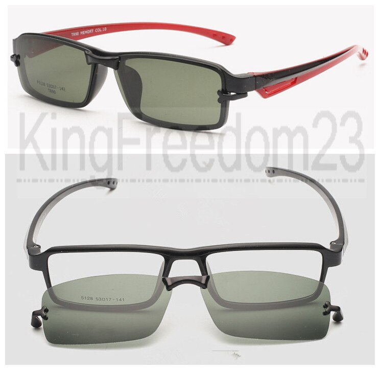 Mænd sport med clips  tr90 brillestel solbrille kørebriller: Rød