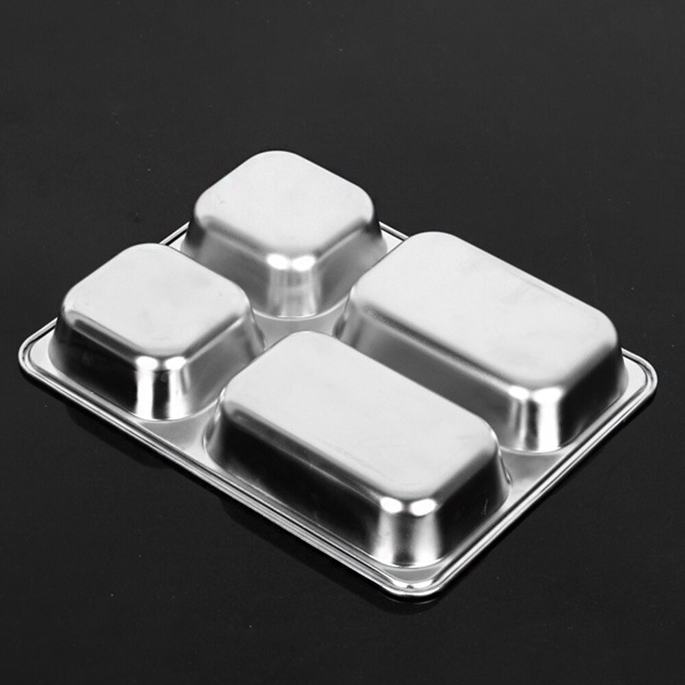 1Pcs Dikke Snacks Compartiment Met Deksel Rvs Lunchbox Student Kantine Fabriek Lunchbox