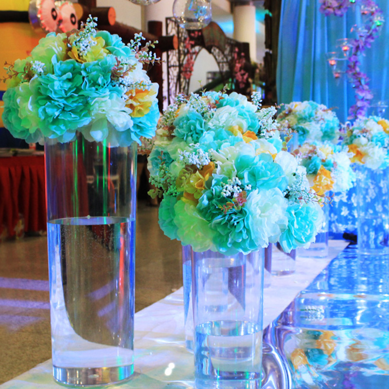 Bryllup akryl vase plast gennemsigtig vej bly tønde blomst vase blomsterpotte t scene hjemmebord hjem vej føre bryllup rekvisitter