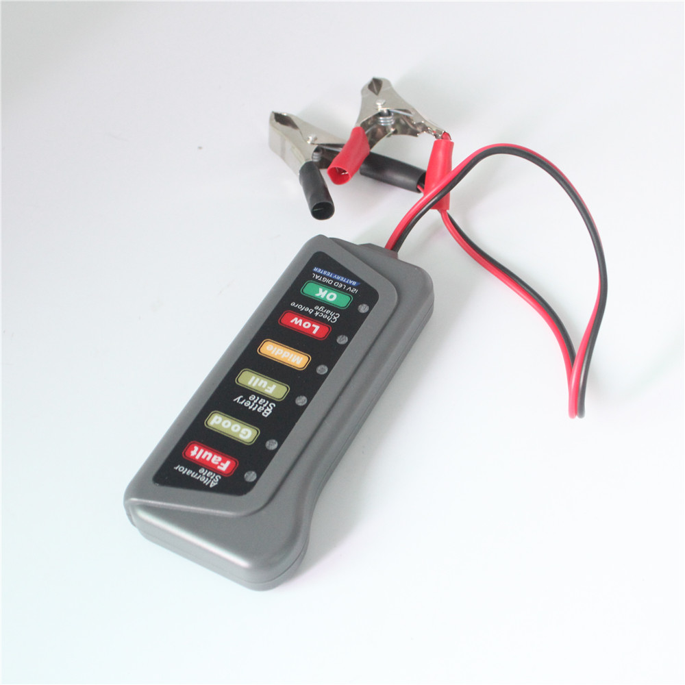 Car Battery Tester Digital Alternator Tester 6 LED Lights Display Car Diagnostic Tool Automotive Battery Test Device