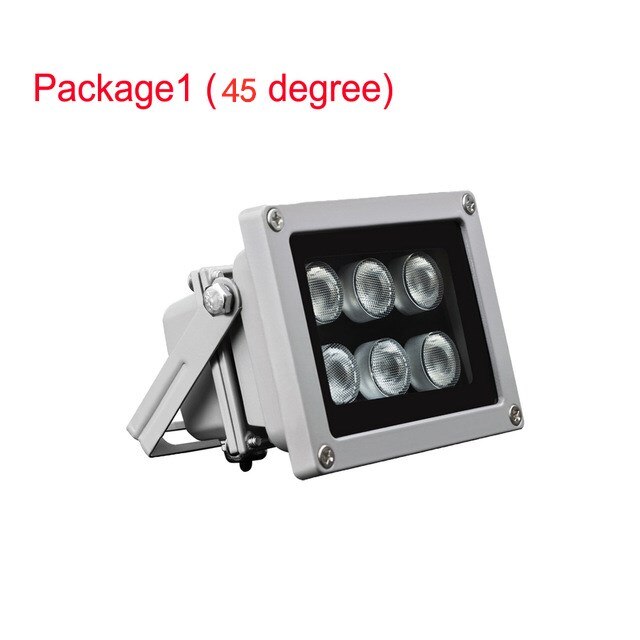 Luz infrarroja con 6 luces LED de visión nocturna, 50M, 850nm, lámpara iluminadora de aluminio para cámara de seguridad IP CCTV con potencia de 12V 2a: package 1