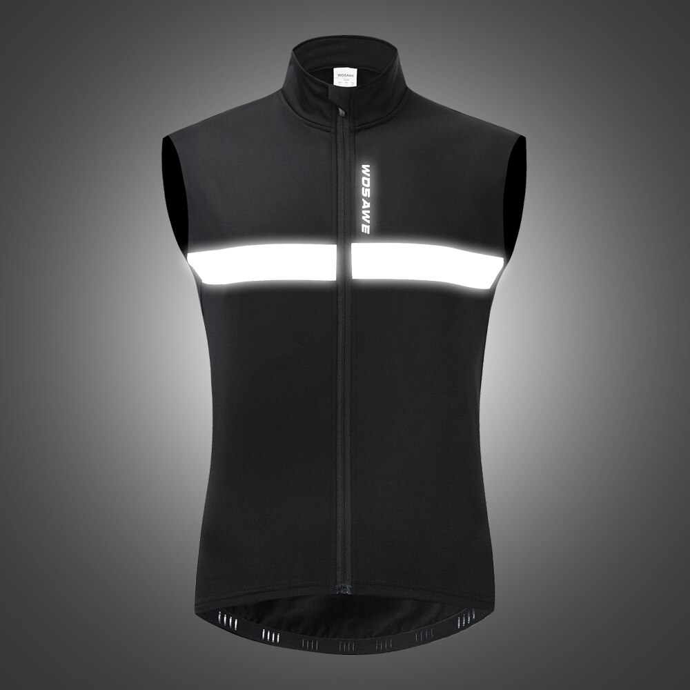 WOSAWE polaire hommes gilets de cyclisme garder au imperméable coupe-vent montagnes route vélo gilets vtt cyclisme chothing: Fleece Vest-B / M