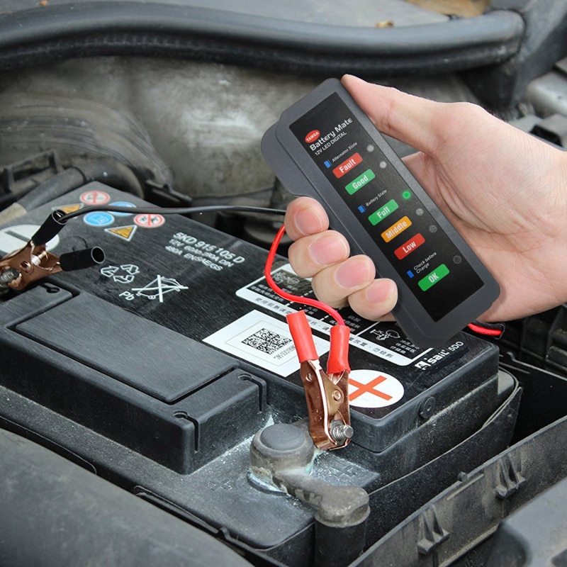 Mini 12V Car Battery Tester Digital Alternator Tester 6 LED Lights Display Car Diagnostic Tool Auto Battery Tester For Car
