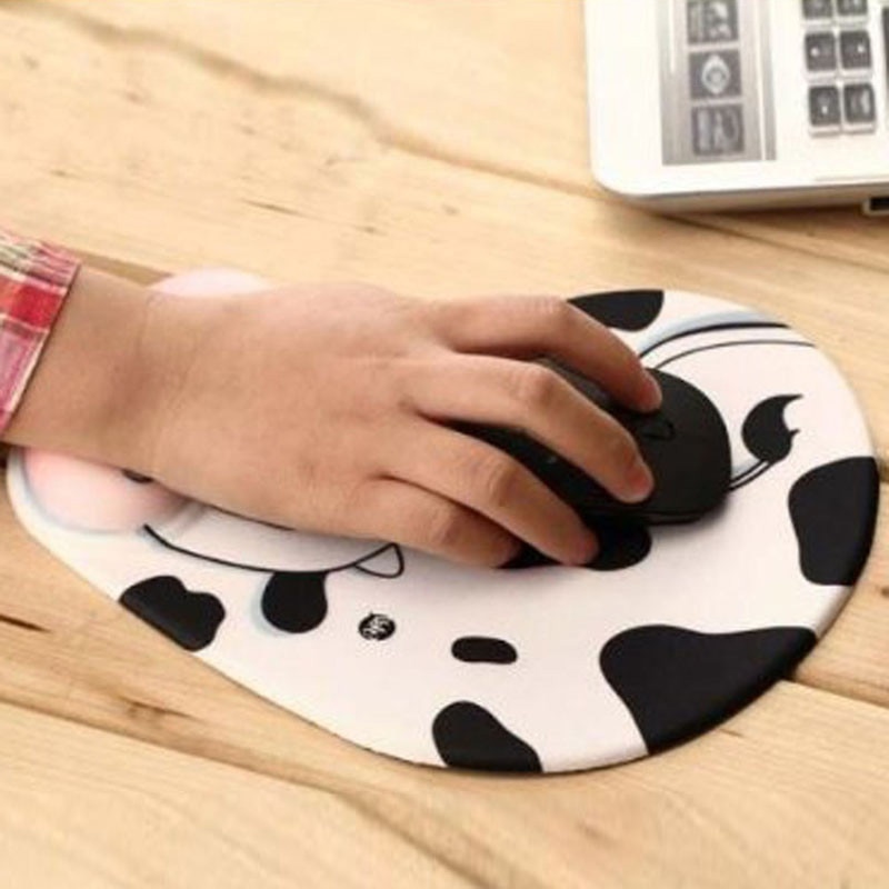 Alfombrilla de ratón para proteger la mano, resistente al deslizamiento, espuma de memoria, descanso para muñeca de confort, almohadilla para ratón, alfombrilla para ratón de vaca