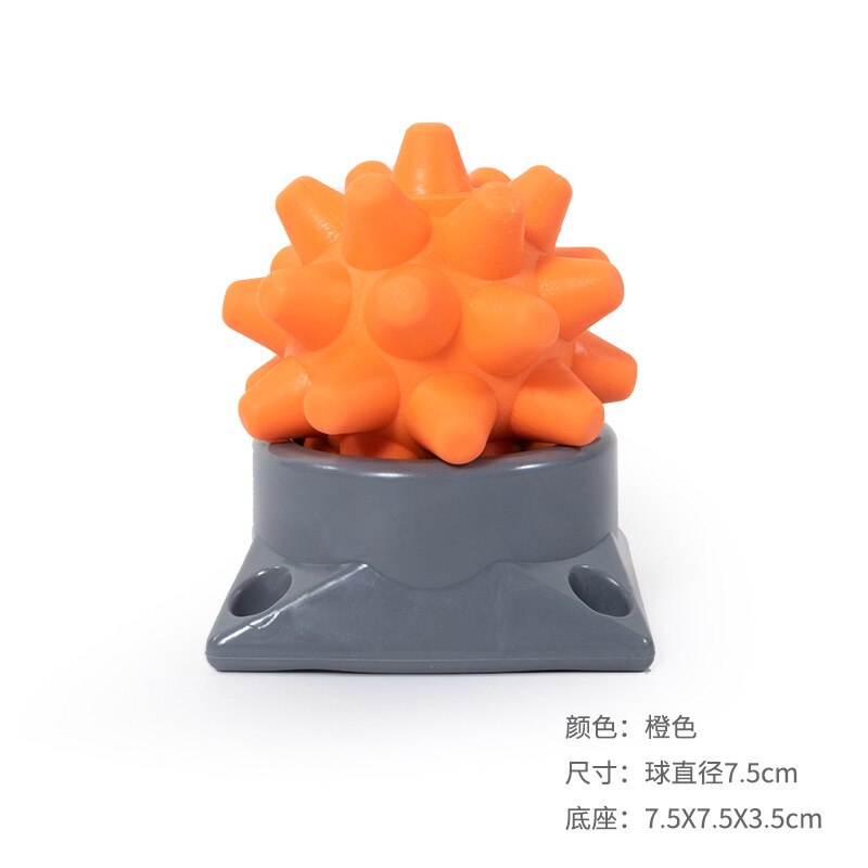 Style Portable Acupuncture Point Massage Ball with Base Relaxing Muscle Massage Ball Rumble Roller Wormwood Ball: Orange