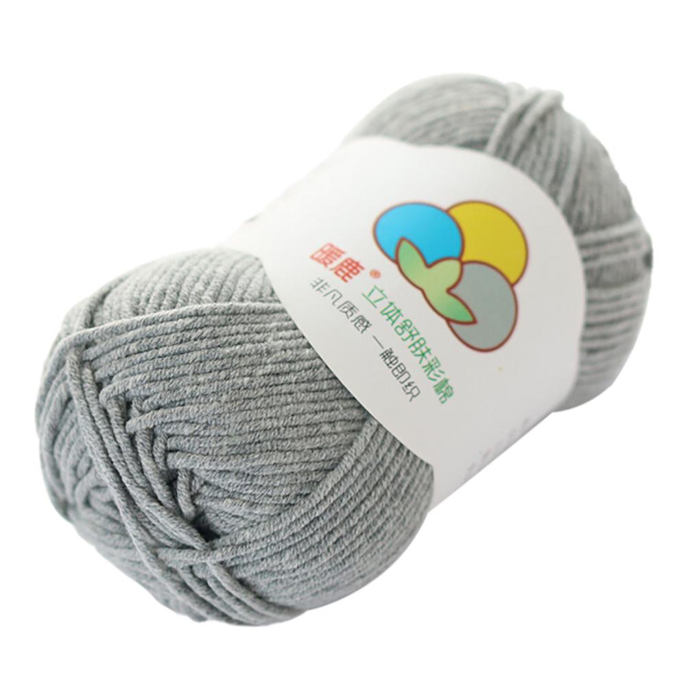 Wol Draad DIY Geweven Garen Hand Breien Gehaakte Hand Geweven 5 Strengen van Melk Katoen Warme Zachte Sjaal Trui wol Draad Q3: Gray