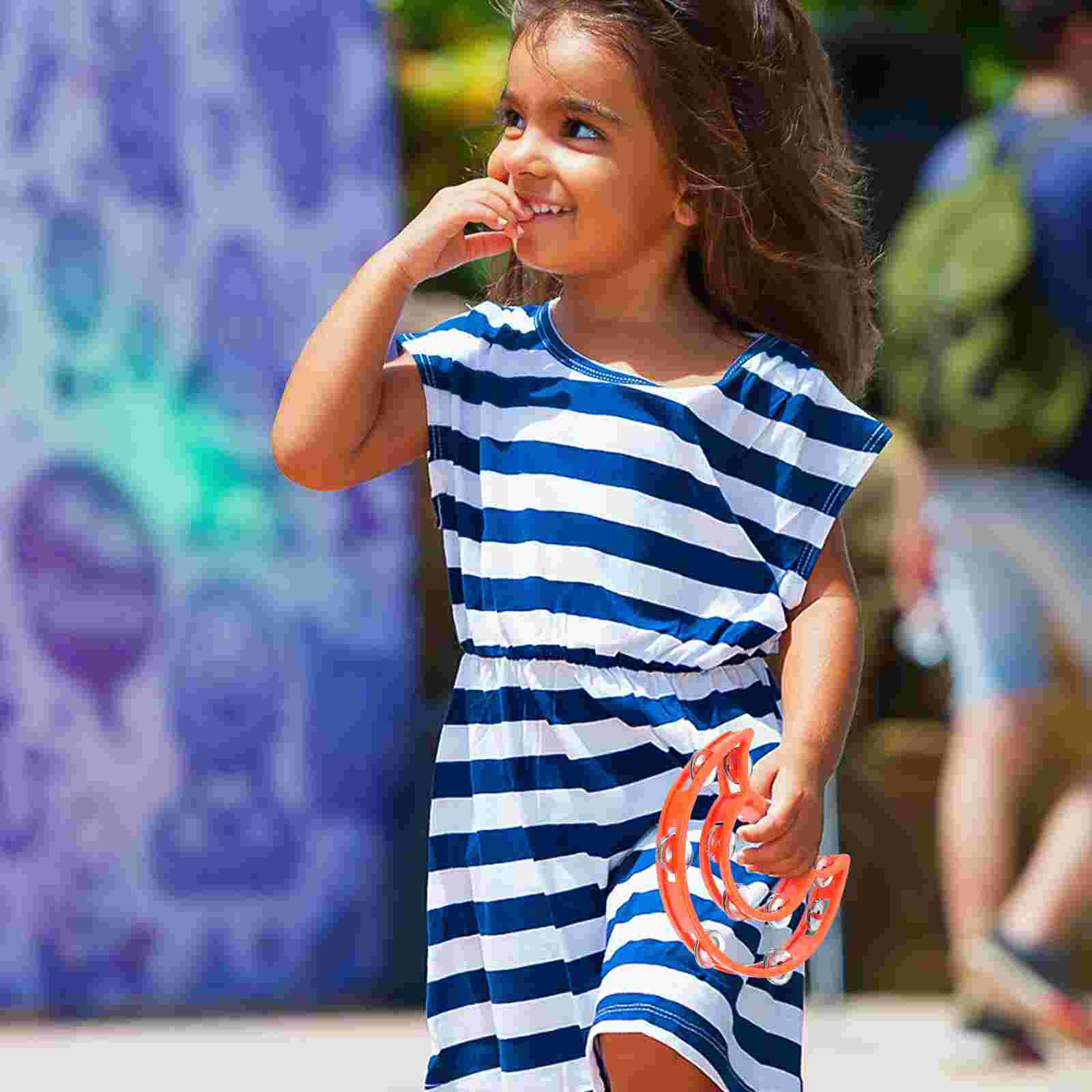 2Pcs Kids Hand Bell Musical Party Props Portable Hand Bell Random Color