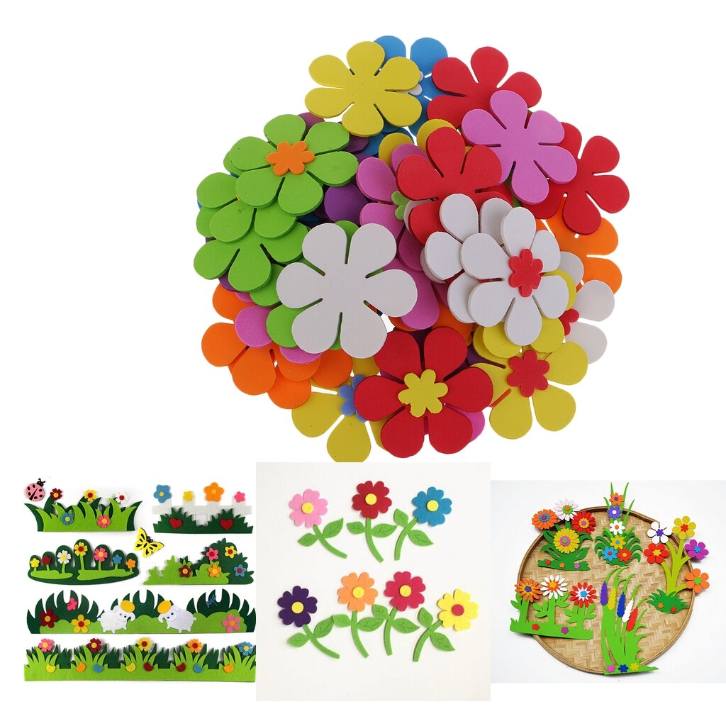 40 Pieces Flower Foam Stickers Mixed Colors, Kid's Craft Activities,