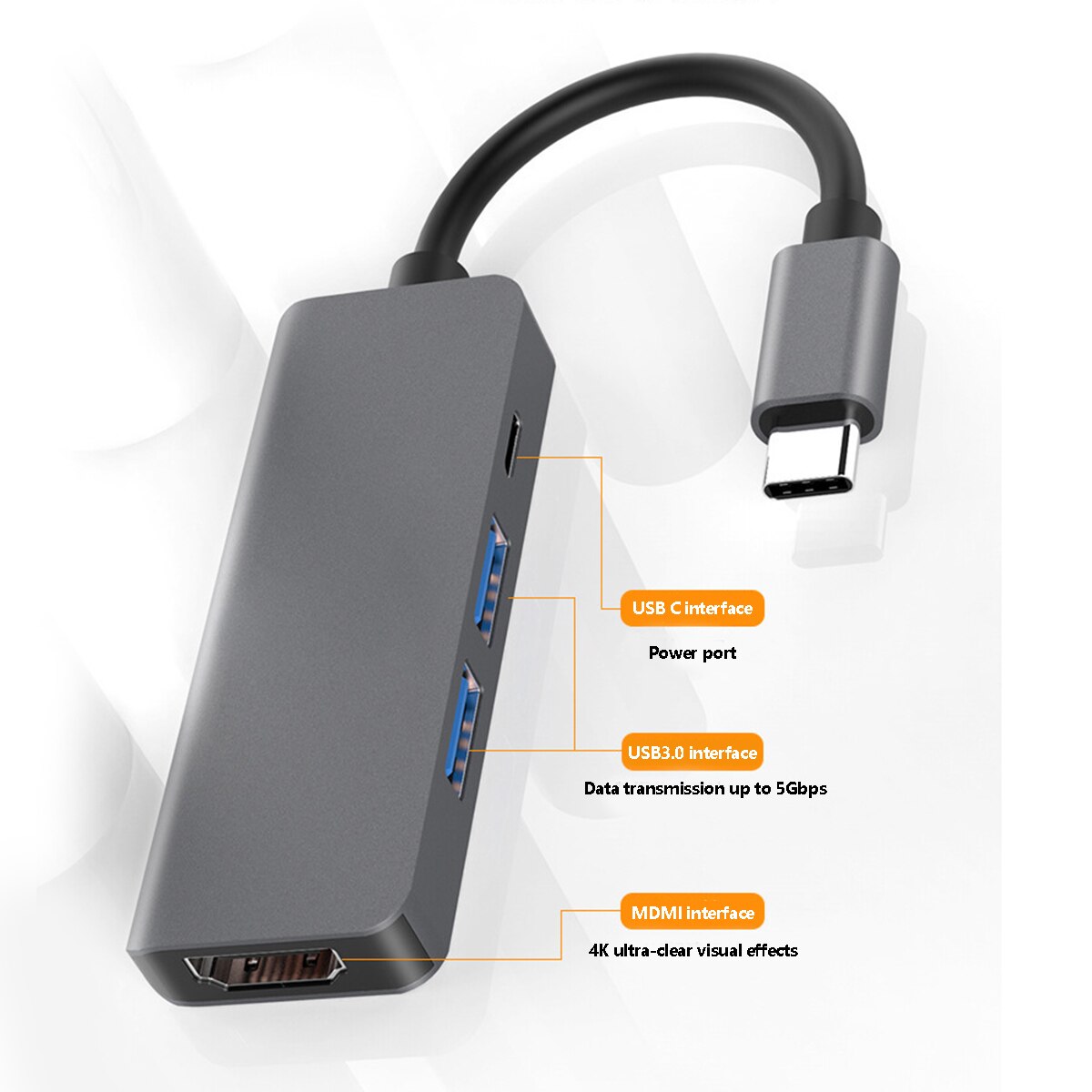 Usbc Naar Hdmi 2 Usb 3.0 5Gbs Sd Tf Card Slot 4K 1080P Video-uitgang Usb Type C hub Adapter