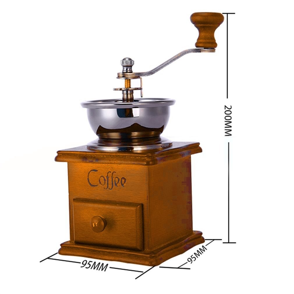 Koffiemolen Handleiding Koffiezetapparaat Antieke Uitstraling Houten Mini Rvs Houten Base Koffieboon Molen