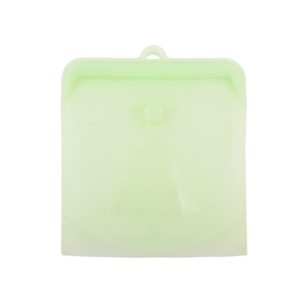 Semi-transparante, zelfsluitende siliconen keukenkoelkast-voedselopbergzakorganizer: Groen l