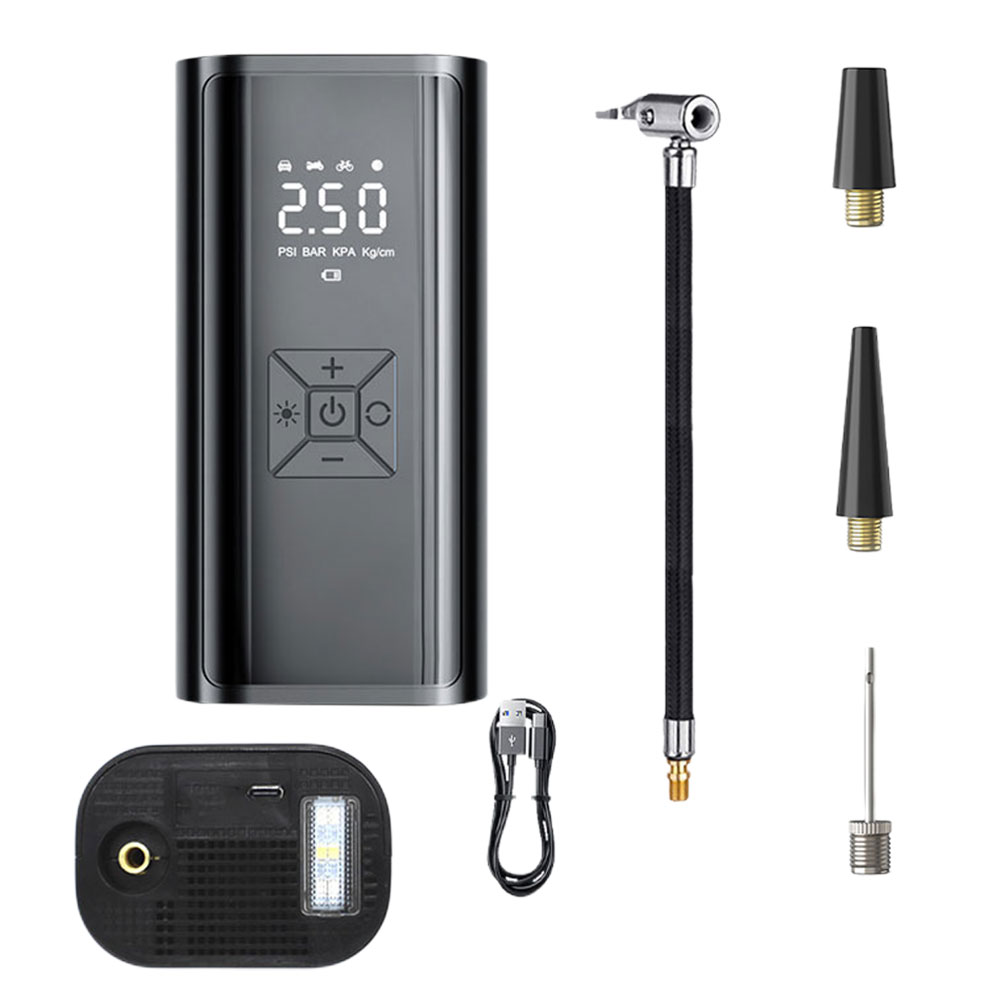 Tire Inflator LED Display Portable Air Pump Intelligent Rechargeable Air Pump Wireless for Vehicle Motorcycle for Car Tyre Balls: WHITE